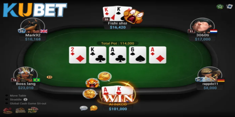 Đánh bài trực tuyến poker thu hút, tỷ lệ thắng cao